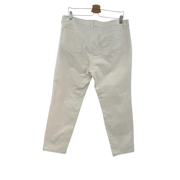 Eileen Fisher Textured Cream Skinny Ankle Jeans Organic Cotton Size 14 - Picture 7 of 12